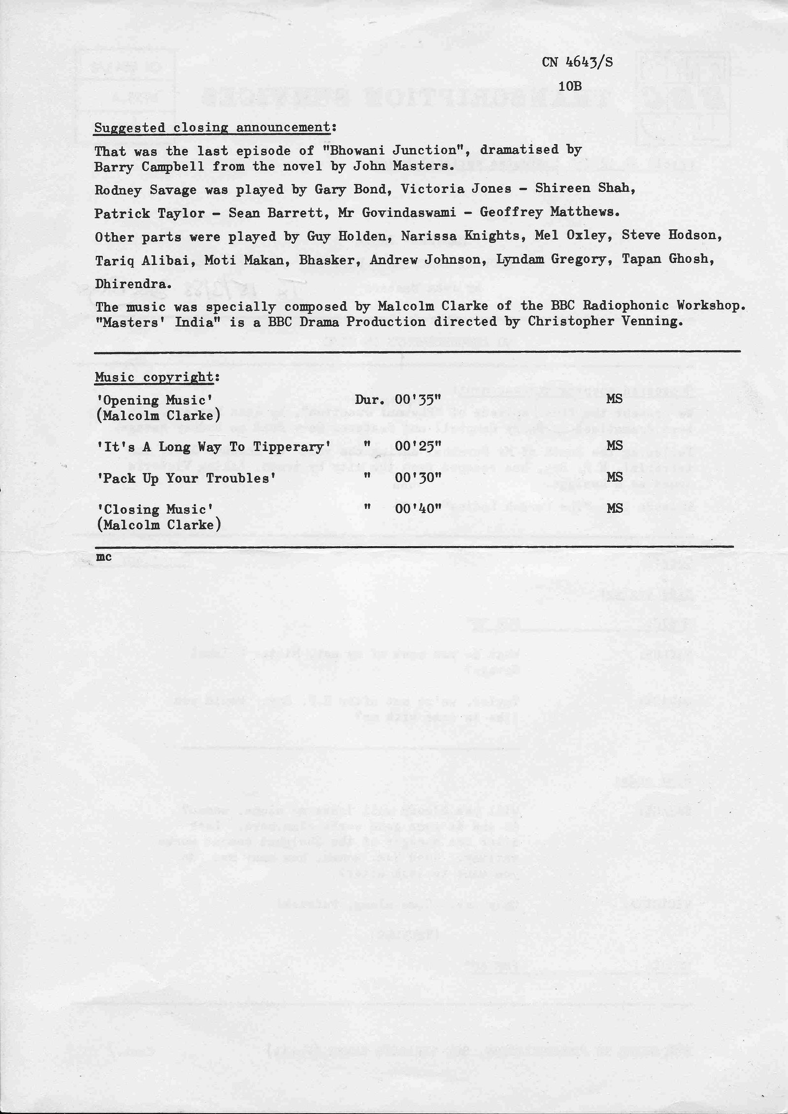 Inserts from CN 4643 S 5